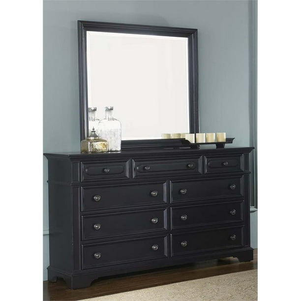 Liberty Furniture Carrington Ii Dresser And Mirror Set In Black Com Liberty Furniture Carrington Ii Dresser, Black Dresser With Mirror And Chest Set