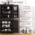 thumbnail image 6 of Harper & Bright Designs Farmhouse Kitchen Pantry Cabinet with Shelves and Door, Freestanding Cupboard Storage Cabinet with 2 Drawers and 3 Pull Out Cabinet Organizers, Black, 6 of 17