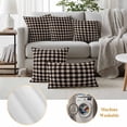 thumbnail image 6 of Black Plaid Outdoor Waterproof Pillow Covers, Vintage Country Gray Buffalo Check Gingham Decorative Square Throw Pillowcase Sofa Cushion Sham for Patio/Couch/Chair, 24"x24" 2 Pack, 6 of 8
