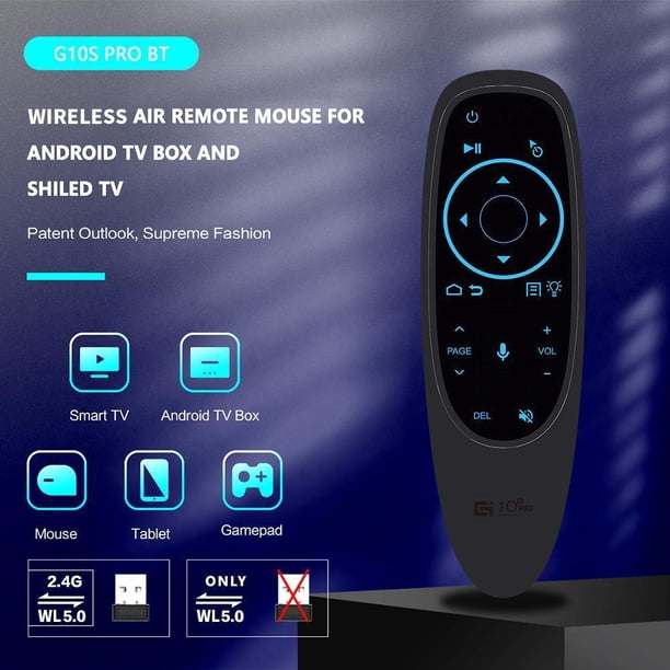 Control Remoto G10S Pro Control remoto por voz compatible con Bluetooth 2.4G Wireless Air Mouse