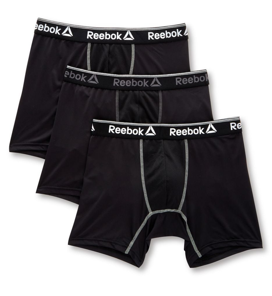 Men's Underwear GREY REEBOK MEN UNDERWEAR 3 PACK BOXER BRIEF STRETCH ...