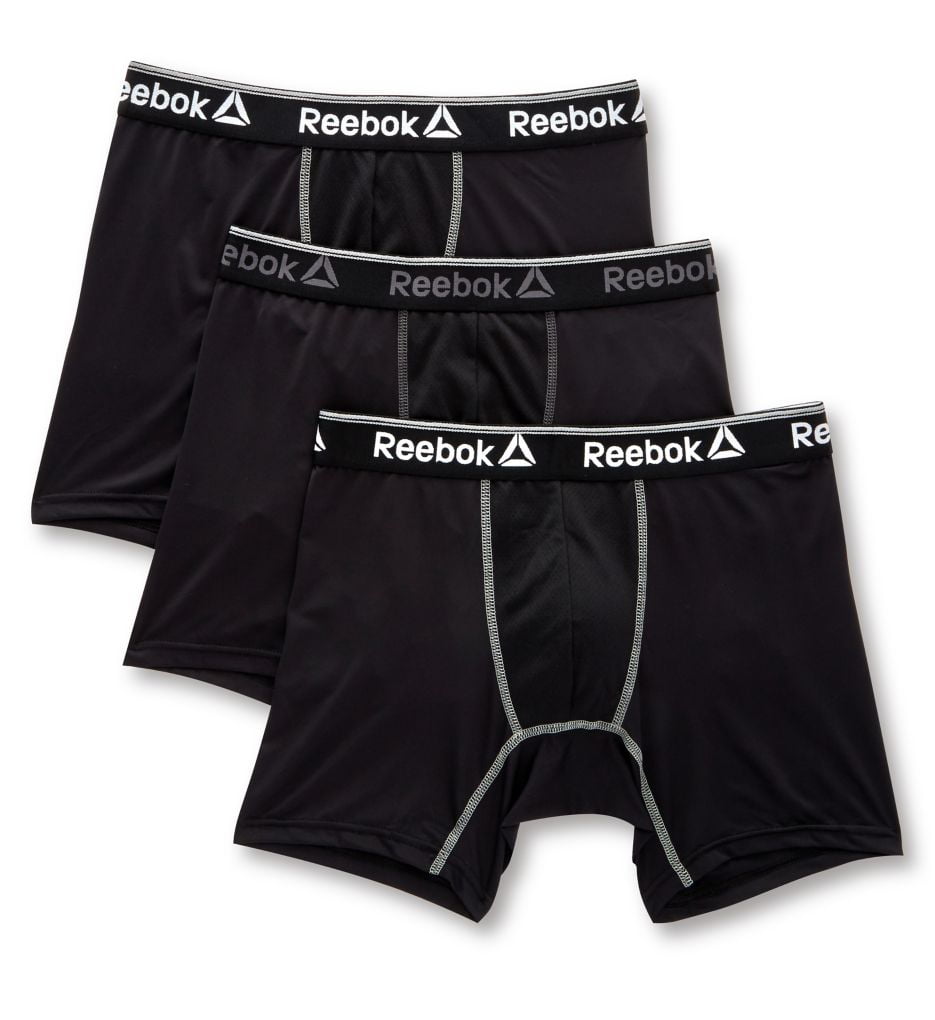 Men's Underwear GREY REEBOK MEN UNDERWEAR 3 PACK BOXER BRIEF STRETCH