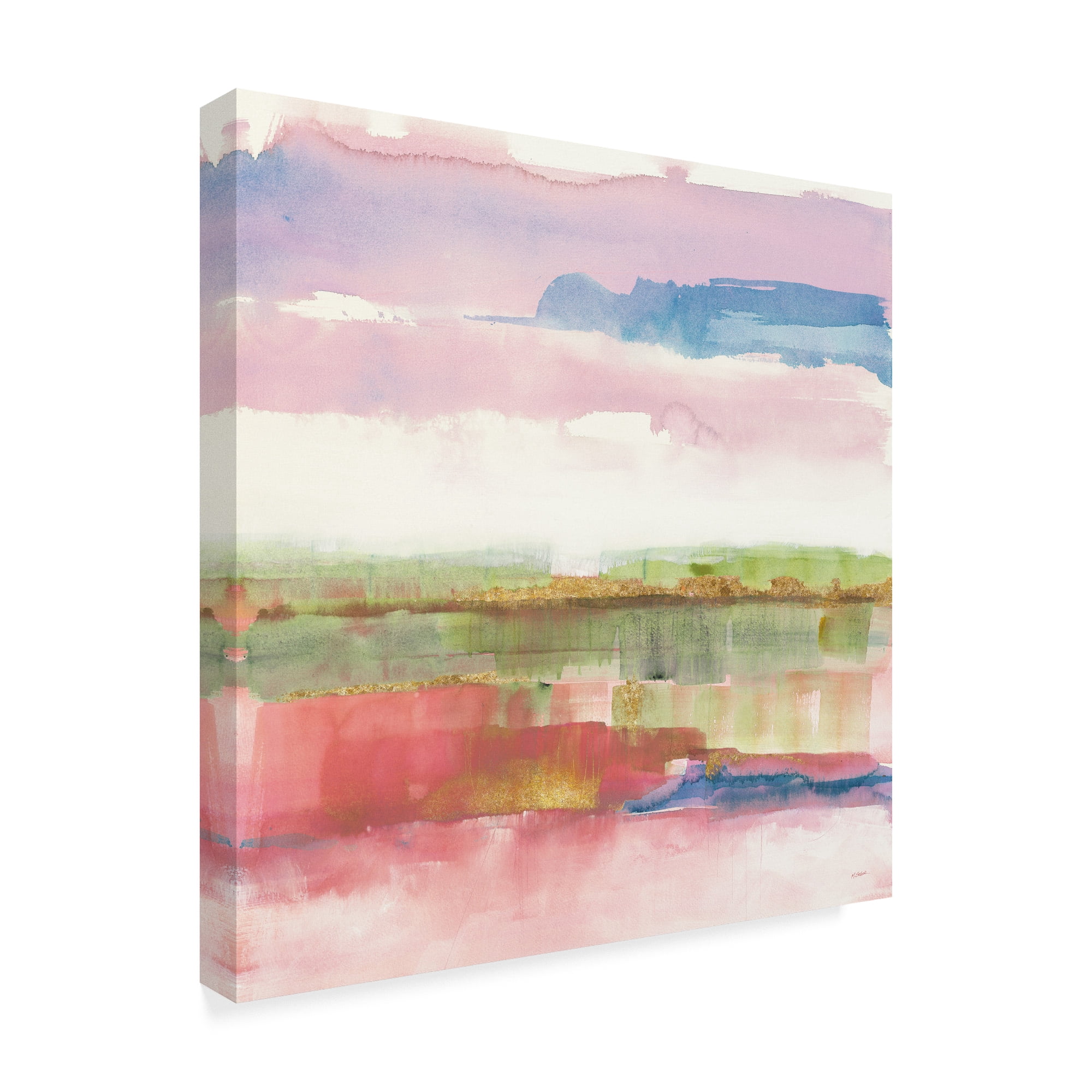 Trademark Fine Art 'Influence of Line and Color Gold Bright' Canvas Art by Mike Schick