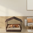 thumbnail image 7 of ZephyPaws 39"Wicker Dog House with Canopy,Water-Resistant Rattan Raised Dog Bed for Large Dog up to 180 lbs,Brown, 7 of 7