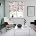 thumbnail image 3 of Brown White Floral Kitchen Curtains Window Panels, Spring Botanical Leaves Farmhouse Insulated Window Treatment Curtain, Grommet Curtains for Bedroom/Living Room/Bathroom, 2 Piece 27.5"Wx39"L, 3 of 8