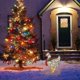 thumbnail image 2 of 1 pollo iluminado con bufanda decoraciones de vacaciones, decoraciones navideñas LED para exteriores, metal Chris Feliz Sencillez, 2 of 5