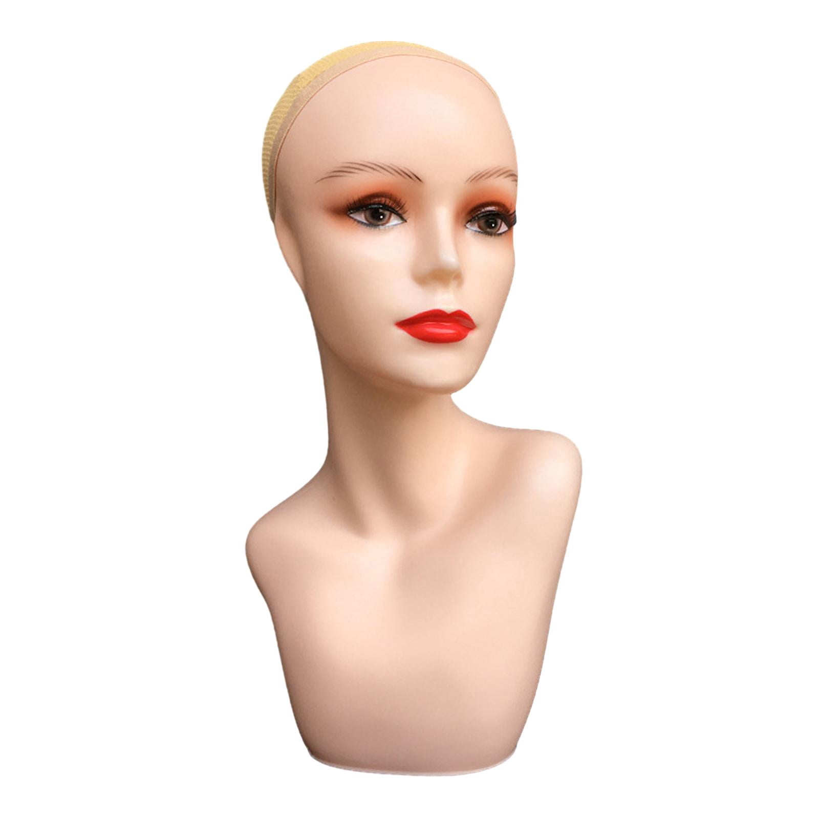 Female Mannequin Head Makeup Professional Manikin Display Stand Stable Base for Glasses Making Jewelry Hairpieces Shop Skin Color