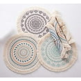 thumbnail image 2 of Fennco Styles Boho Geometric Fringe Decorative Cotton Placemats 13-inch Round, Set of 4, 2 of 7