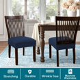 thumbnail image 2 of Stretch Jacquard Chair Seat Covers Seat Covers for Dining Room Chair Covers Chair Seat Slipcovers Removable Washable Chair Seat Cushion Slipcovers for Dining Room (6 Pack, Navy), 2 of 7