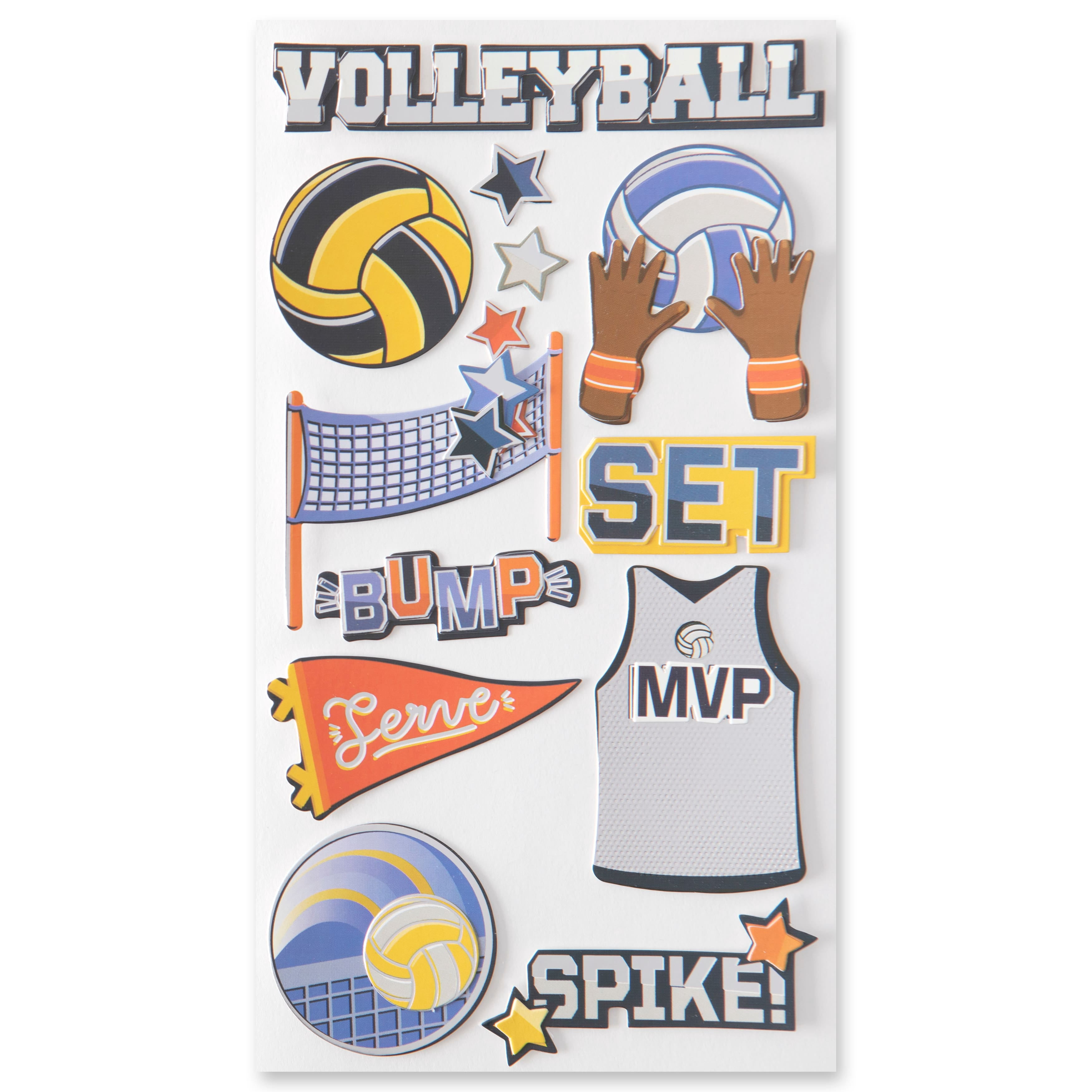 Recollections Volleyball Stickers, 12 Pack