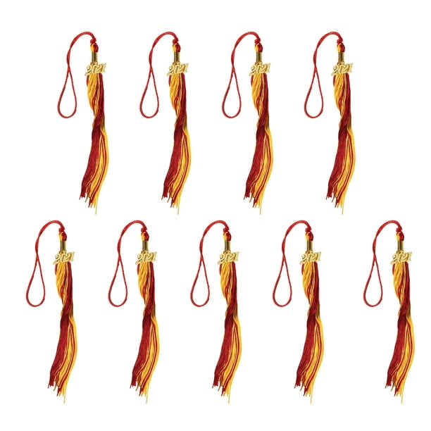 Fiudx Borlas de Graduación 2021, Poliéster Negro, Diseño de Colgante Dorado 2021, Duraderas y Cómodas, Accesorio para Ceremonia de Graduación, Regalo Perfecto para Graduados, 40 Cm de Largo, Juego de