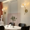 thumbnail image 3 of Gold Wall Sconce Flower Wall Lamp Bedroom Foyer Indoor Wall Light Flower-Shaped Split Design Wall Lamp, 3 of 18