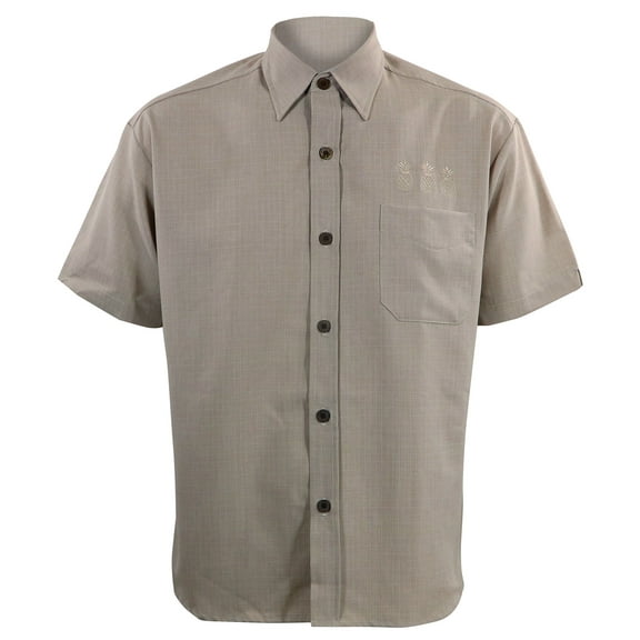 Steady Clothing Men's Pineapple Mixer Button Up Bowling Shirt Stone L