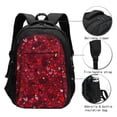 thumbnail image 4 of Travel Shoulder Computer Backpack 18 X 13.4 X 8.3in With Usb Cable And Music Jack Multi-Space Pocket Red-Colored Heart Symbol, 4 of 7