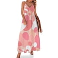 thumbnail image 1 of Vestido sin mangas abstracto con lunares retro de los años 60 en rosa ruborizado y blanco, vestido bonito para mujer para el verano de 2024, 1 of 7