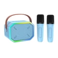 thumbnail image 1 of Mistaha Portable Wireless Karaoke Speaker with Colorful Light Effects and Dual Microphones - P3 Blue Bluetooth KTV System, 1 of 7
