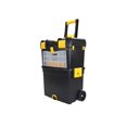 thumbnail image 4 of Erie Tools Portable Rolling 2-Tiered Organizer Storage Box with Foldable Auto-Locking Handle and Detachable Storage Compartment for Crafts Toys Fishing Tools, 4 of 4