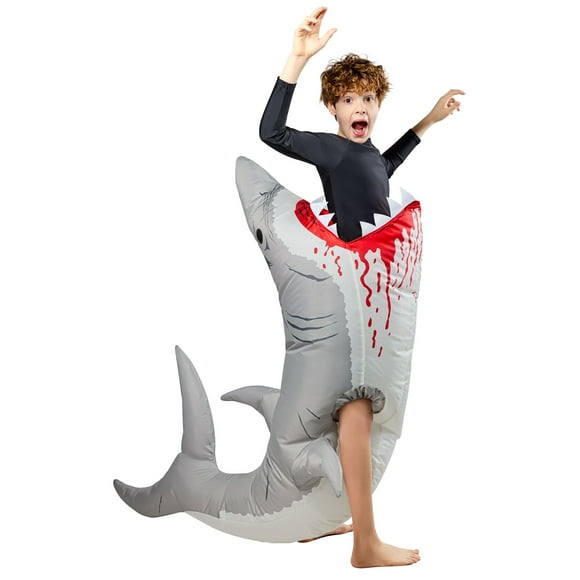 Rubies Shark Attack Ride-On Inflatable Costume for Kids, Unisex