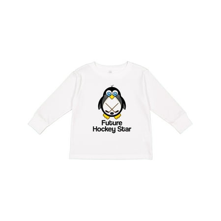 

Inktastic Future Hockey Star Penguin Gift Toddler Boy or Toddler Girl Long Sleeve T-Shirt