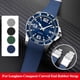 thumbnail image 2 of Correa de reloj de caucho con extremo curvado de 21 mm para Longines Conquest Silicone L3.742.4 642 781 782 Style Bracelet Fold-over Buckle Watchband, 2 of 5