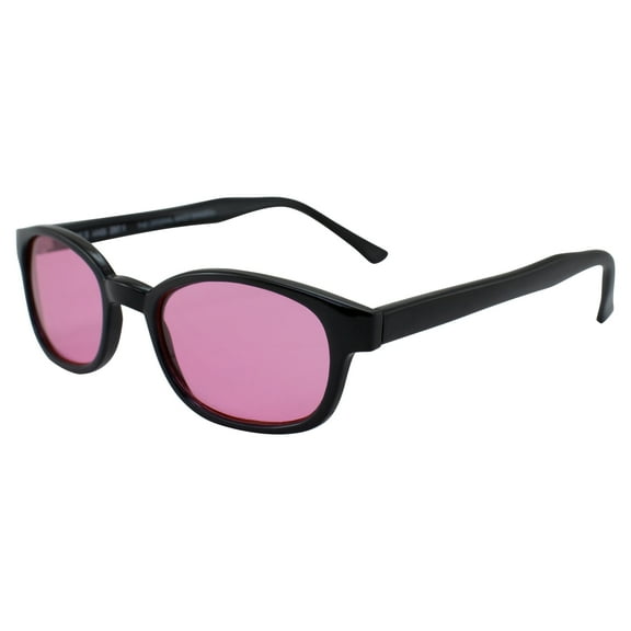 KD's Sunglasses 2014 Original KD's Biker Shades ANSI Z80.3 Black Frames w/Pink Lenses