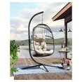 Rattan Hanging Egg Chair with Stand, Comfort Outdoor Swing Chairs with