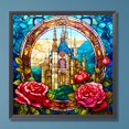 thumbnail image 1 of Pintura de diamante 5D DIY Taladro redondo completo Cristal Rosa Castillo Decoración del hogar Hugtrwg Para estrenar, 1 of 9