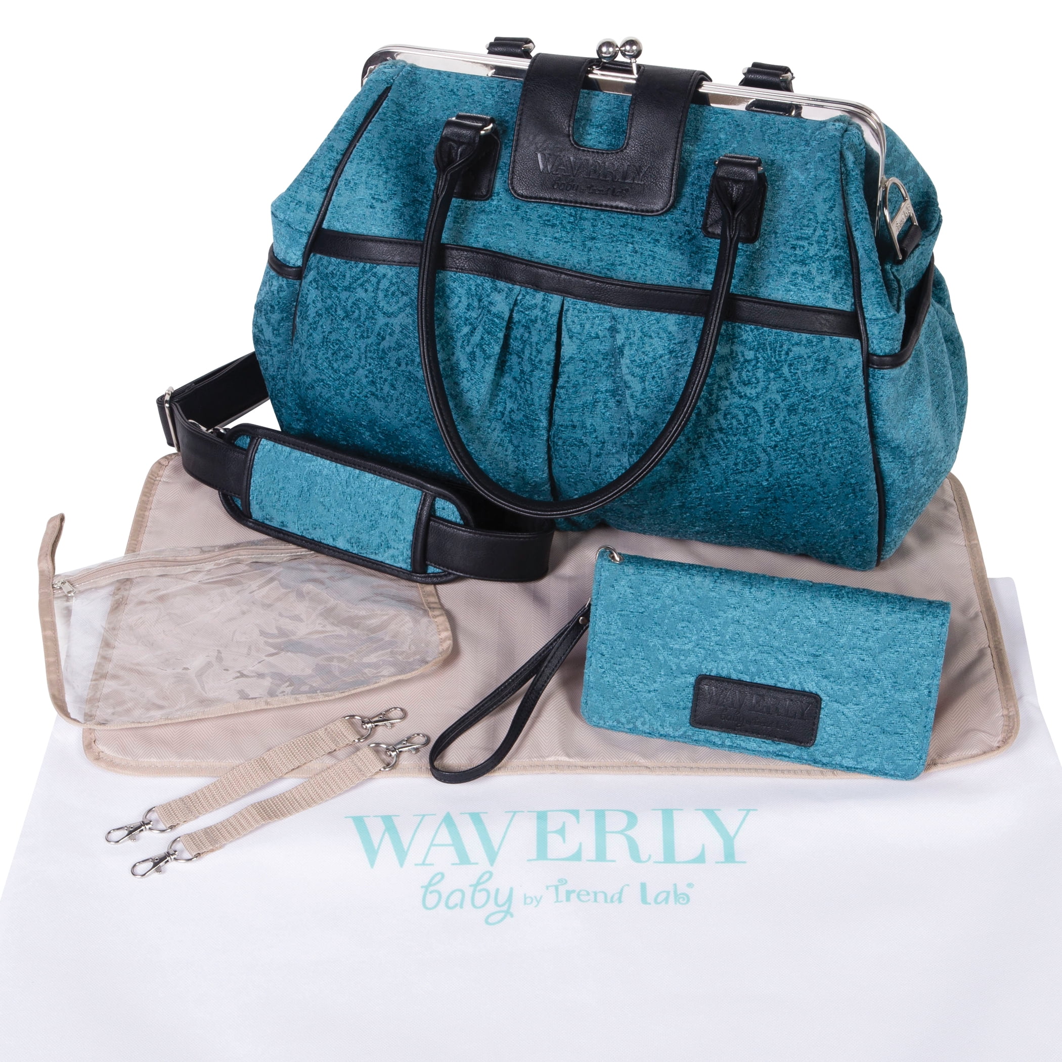 Waverly Stetson Lagoon Framed Duffle Diaper Bag
