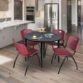 thumbnail image 2 of Kahlo 48" Round Tapered Leg Table- Grey/ Black, 2 of 3