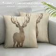 thumbnail image 3 of QZHH  Deer Pillow Cover Rustic Watercolor Deer Head On Burlap Throw Pillow Case Home Decor Nice Gift Indoor Pillowcase for Bedroom Livingroom, 3 of 5