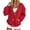 Red, variant on Rutainlusire Ladies V-Neck Button Up Fleece Sweatshirt with Kangaroo Pocket for Casual Wear