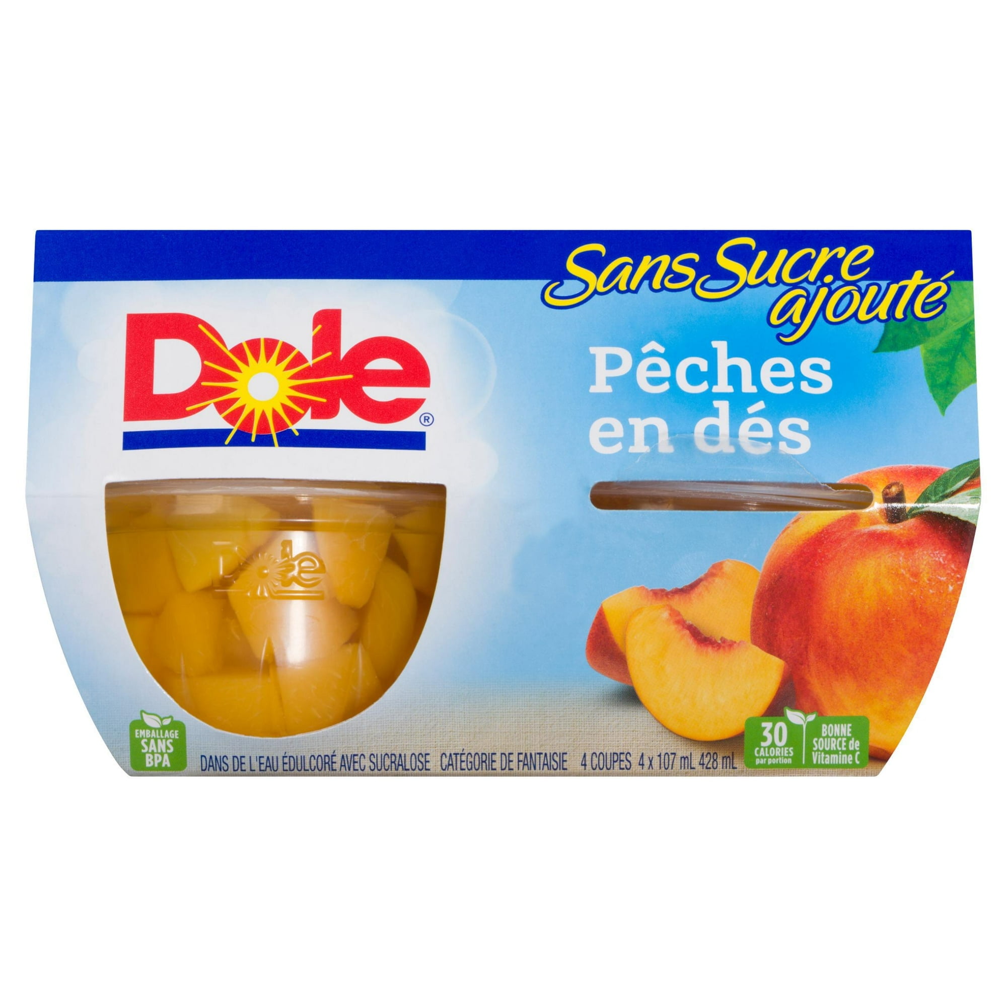 Dole Diced Peaches in Water, 4 Cups, 428 mL