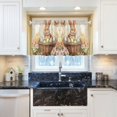 thumbnail image 6 of Wobogo Orange Easter Rabbit Kitchen Curtains 2 Piece Set Farmhouse Country Style Light Filtering Small Window Drapes Suitable for Bathroom Laundry Room and RV 27x36in, 6 of 9