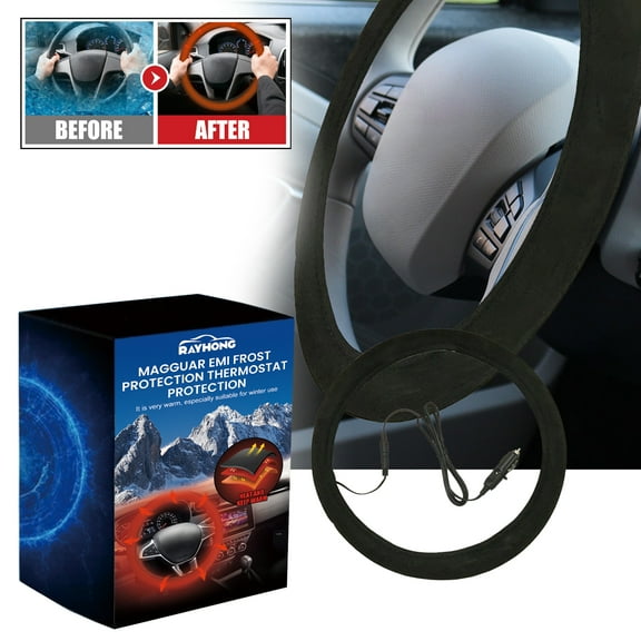 Heated Steering Wheel Cover - Non-Slip, Quick Hand Warmer for Safe Driving - Universal Fit