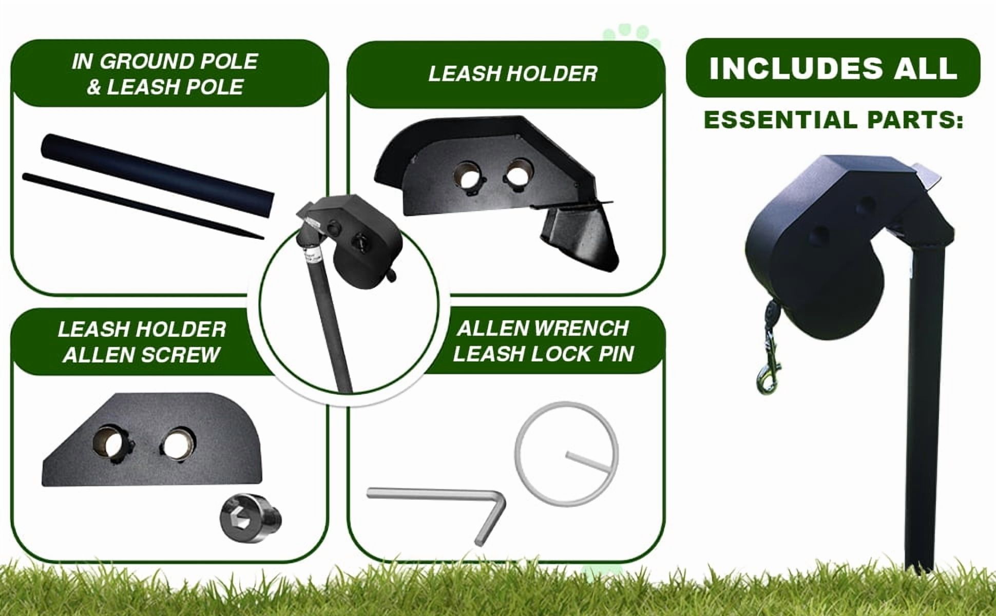Dog Keeper DK-0167 Universal Tie-Out Leash Holder, Black