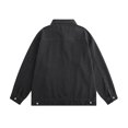 thumbnail image 2 of MKLEKYY Veste en Cuir Rouge Col pour Hommes Veste en Denim à la Mode et Décontractée Manches Longues Veste en Denim, 2 of 4