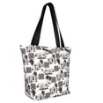 thumbnail image 2 of KLL Tote Bag for Women Beach Print Shopping Grocery Reusable Bags for Office School Shopping Travel, 2 of 6