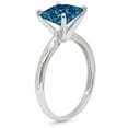 thumbnail image 2 of 2.5 ct Princess Cut Natural London Blue Topaz Solitaire 18K White Gold Womens Engagement Ring, 2 of 3