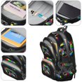 thumbnail image 4 of Game Controller Black Pattern Backpack for School, Cute School Bag with Adjustable Shoulder Straps and Padded Back, 16.9"x12.6"x5.9", 4 of 4