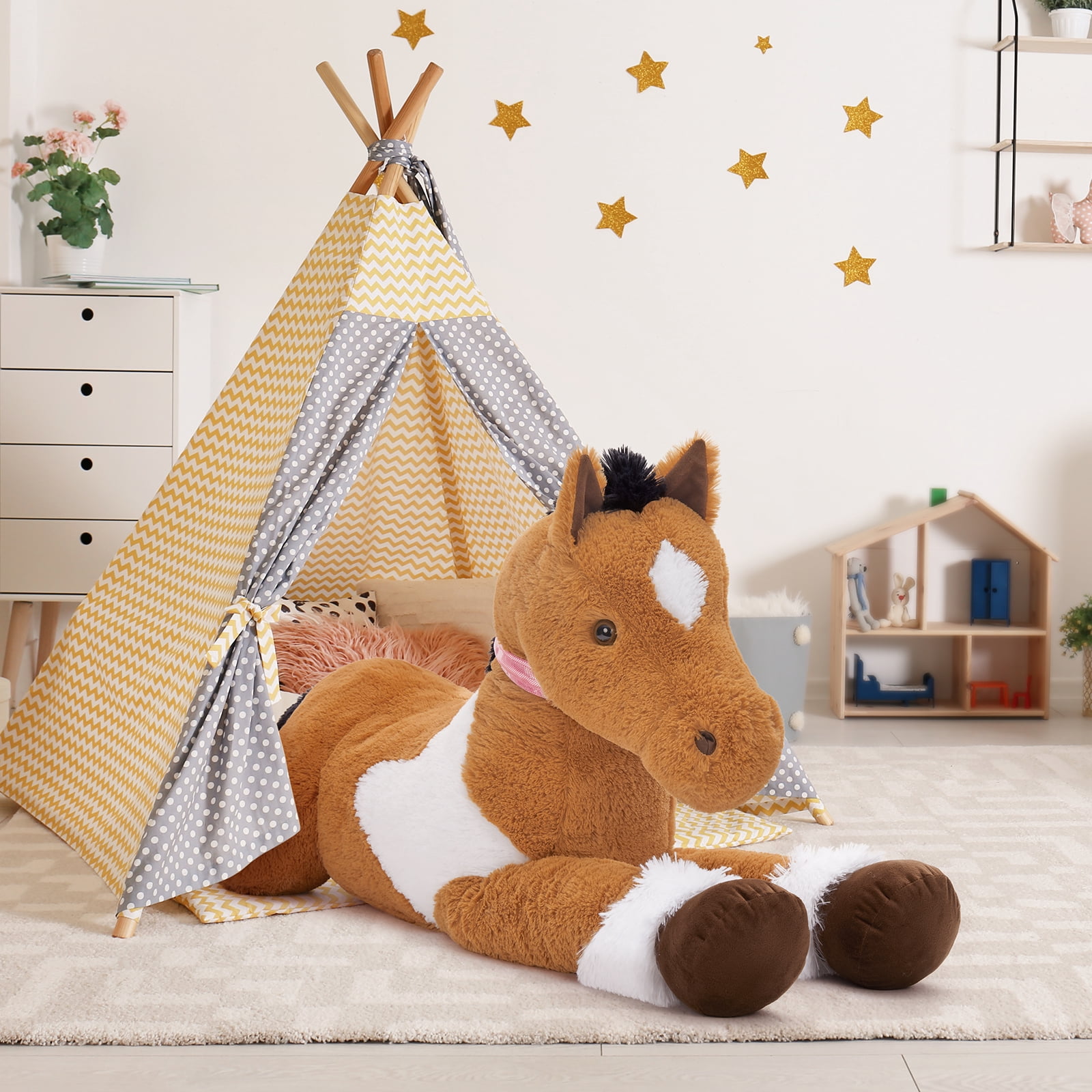 MaoGoLan 47" Giant Horse Stuffed Animal Large Stuffed Horse Plush Toy
