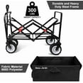 thumbnail image 4 of BEAU JARDIN Collapsible Folding Wagon 300 Pound Capacity Heavy Duty Foldable Beach Wagon Cart Grocery Utility Wagon for Garden Sports Shopping Outdoor All Terrain Wheel Portable Black, 4 of 10