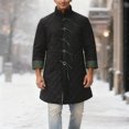 thumbnail image 2 of Men's Autumn And Winter Retro Casual Style Stand Collar Lapelless Coat, 2 of 4