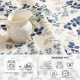 thumbnail image 3 of Floral Print Rectangle Tablecloth Waterproof Rectangular Table Cloth Linen Farmhouse Tablecloth for Kitchen Dining Spring Leaves Tablecloth for 8 Feet Table，60 x 120 Inches, Blue, 3 of 5