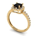 thumbnail image 2 of Clara Pucci 14K Yellow Gold 0.89ct Onyx Halo Ring for Women, 2 of 8