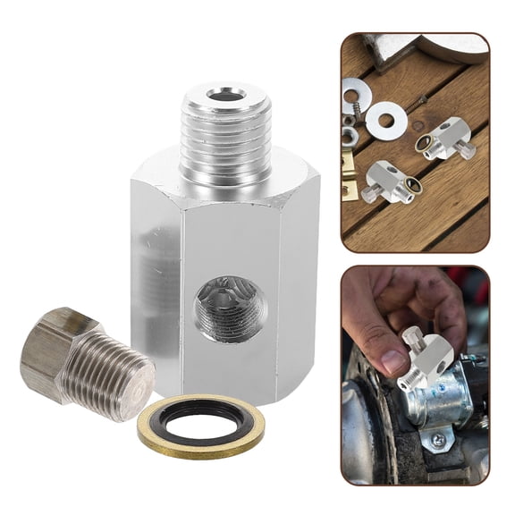 Pretyzoom Aluminum Alloy Oil Pressure Gauge Fitting Quick Connect Turbo Adapter for Car Hydraulic Systems