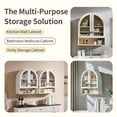 thumbnail image 7 of SinCiDo Arched Wall Cabinet with Adjustable Shelves & Glass Doors, White, 7 of 7