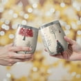 thumbnail image 2 of 12oz Stemless Wine Tumblers Beige Christmas Tree Pattern Vacuum Insulated Stainless Steel Travel Tumbler Cups Mug with Lid and Straw for Champaign,Cocktail,Beer with Cleaning Brush, 2 of 5