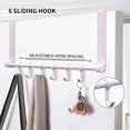 thumbnail image 5 of Portable Door Towel Hanger,QZS Durable Moving 6-Hook Coat Towel Hanger Rack,1 Pcs Reusable Bathroom Towel Rack Organization,White, 5 of 6