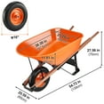 thumbnail image 5 of KFFKFF 6 Cu. Ft. Utility Cart, 330 lbs Load, Single Wheel Yard Dump Cart with Steel Handle & 16-inch Broad Track Wheels, Simplified Loading for Garden, Lawn & Farm Use, 5 of 9