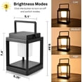 thumbnail image 2 of Outdoor Table Lamp, LED Solar Outdoor Lantern, Portable Rechargeable Solar Lamp Waterproof, Touch Control Outdoor Lamps Cordless Lights Decorative for Patio Family Camp/ Reading/ Camping, 2 of 6